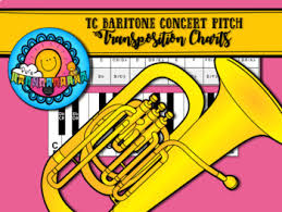 Bb To Concert Pitch Transposition Chart For Treble Clef Tc Baritone