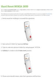 Did you find this helpful? Hard Reset Nokia 2650 Manualzz