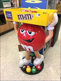 M M S Mascot Red Character Display Fixtures Close Up Supermarket Display Display Diy Cardboard Furniture