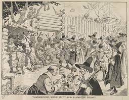 Wer hat es zu einem nationalfeiertag gemacht? Akg Images Thanksgiving Scene In Ye Old Plymouth Colony