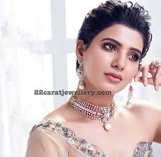 044 4399 6666 address : Samantha Latest Diamond Ruby Choker Diamond Bracelets Real Diamond Necklace Diamond Necklace Designs