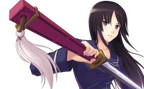 It is a dominant genetic trait. Female Anime Character With Black Hair Holding Sword Hd Wallpaper Wallpaper Flare