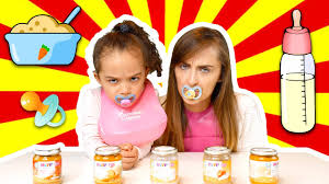 Find out the most nutritious foods to go give your baby during the first year, as well as a few that download the appdaily pregnancy & newborn updates with our free app. Super Gross Baby Food Vs Adult Food Challenge Kid Vs Parent Youtube