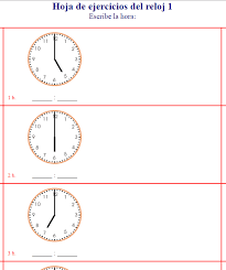 Hojas De Ejercicios Para Decir La Hora Y Aprender A Leer El Reloj Realiza Hojas De Ejercicios Para Aprender A Lee Aprendo A Leer Aprender La Hora Decir La Hora