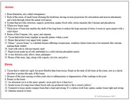 This type of bones resemble plates, and have broad surfaces. The Skeletal System Science Crossword Puzzle Activity Worksheet Tpt