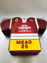 Brisbane Broncos Nrl Jersey Birthday Cake Broncos Cake Nfl Cake Nrl