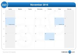 November 2016 Calendar
