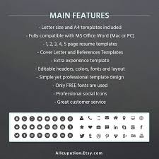 An ipad pro w/keyboard & airpods. Modern Cv Template With Cover Letter And References Etsy