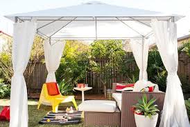 Karlso Gazebo With Curtains White Ikea Ikea Outdoor Patio Outdoor Decor