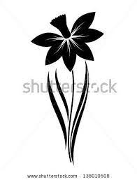 Abstract Vector Narcissus Flower Silhouette Stock Vector Dibujos Flores Sellos