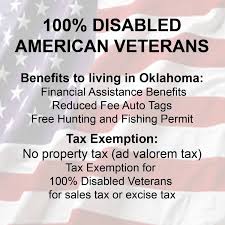 Dav Oklahoma 100 Disabled American Veterans Pay No Property Tax Ad Valorem Tax Tax Emption For Sal American Veterans Financial Assistance Disabled Veterans