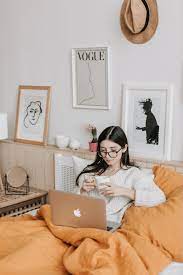 Make Money From Anywhere Laptop In Bed Working From Home Home Business
