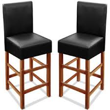 Vidaxl tabourets de bar 2 pcs noir bois courbé et similicuir. 2x Tabouret De Bar Bois Dossier Simili Cuir Noir Avec Repose Pied 110x40x35 5 Cm Ebay