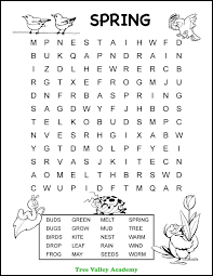 If you had to grade yourself on success, what would you focus on? Spring Word Search 1st Grade Tree Valley Academy