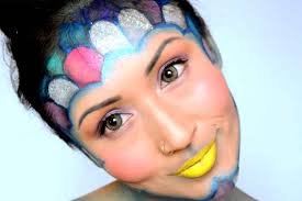 17 Easy Halloween Makeup Ideas Almost Anyone Can Master Rainbow Fish Costume Halloween Makeup Easy Fish Costume