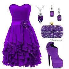 Pretty Purple Outfit Dress Purse Necklace Earings And Shoes All Purple Purple Outfits Purple Homecoming Dress Purple Fashion