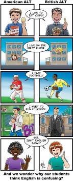 Differences Between American English And British English So True Read English Easily With Correct Grammar Englis Britain Funny Funny Pictures Tumblr Funny