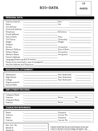 Download here 6 examples of simple biodata form for job application in word doc and pdf format. 11 Free Bio Data Forms Templates Word Excel Fomats