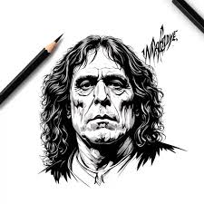 Black and Grey "Make Me A Tattoo Of Ozzy Osborn Outline..." Tattoo