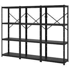 Vittsjo Storage Combination Black Brown Glass 200x36x175 Cm Ikea Canada Ikea Shelving Unit Shelving Heavy Duty Garage Shelving
