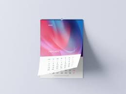 Wall Calendar Free Psd Mockup In 2020 Free Wall Calendar Mockup Free Psd Mockup Free Psd Download