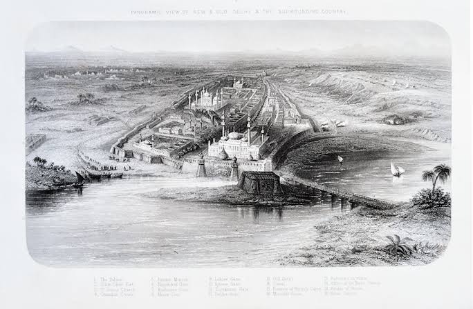 View Of Bombay or Mumbai - Old Print 1845 - Past-India