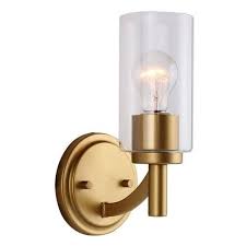 Wall sconces, wall lights set of 2,rustic home decor wall lamp bathroom light fixtures farmhouse lighting industrial wall decor for bedroom living room kitchen bar,e26 base, hardwired, bulb included. Eglo Devora 6 In W 1 Light Gold Transitional Wall Sconce Lowes Com Antique Gold Wall Sconce Wall Sconce Lighting Gold Wall Sconce