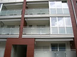Trendy glass railing balcony photo in hampshire. Glass Panel Balcony Inox Design Stainless Steel