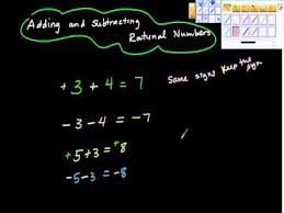 Video On Adding And Subtracting Rational Numbers Subtracting Rational Numbers Adding And Subtracting Subtraction