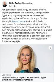 Bekijk alle informatie over attila szalai. Kemenyen Kiosztotta A Lampe Agnest Kirugo Klubradiot Szalay Berzeviczy Attila Pestisracok