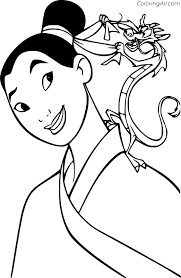 If the 'download' 'print' buttons don't work, reload this page by f5 or command+r. Mushu And Mulan Coloring Page Coloringall