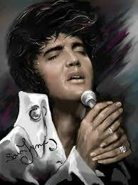 Elvis commanding the stage, every gesture a note, every glance a melody