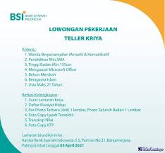 Maybe you would like to learn more about one of these? Lowongan Kerja Teller Kriya 2021