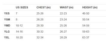 42 Exhaustive Size Chart For Youth Under Armour