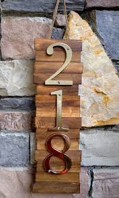 Decorative House Number Plaque 3 S Wooden Plaque Hanger W Metal Numbers Hanging Wooden House N House Numbers Diy House Numbers Modern House Numbers Sign