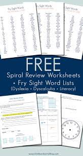 Free Spiral Review Worksheet 300 Sight Word List Dyslexia Reading Math Life Abundantly Sight Words Dyslexia Activities Sight Words List
