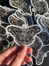 Cecropia Moth, Vinyl Sticker, Waterproof Sticker, Water Bottle Sticker,  Laptop, Insect Sticker, Clear Sticker, Phone Case, Butterfly, Gift