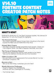 Check spelling or type a new query. V14 10 Fortnite Contentcreator Patch Notes Fortnitebr