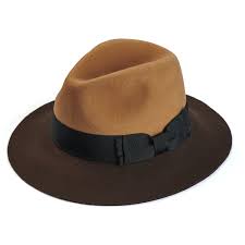 Acorn camel red bottom fedora brim hat. Two Tone Felt Fedora Hat Justine Hats Wolf Badger