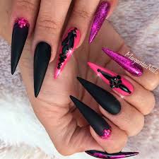 Red acrylic nails are the ultimate chameleon. Long Black And Red Acrylic Nails Nail And Manicure Trends