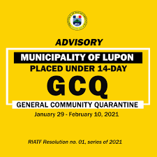 ^ aguilar, krissy (january 29, 2021). Davao Oriental Town Placed Under Two Week Gcq