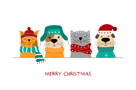 Find & download free graphic resources for christmas cat. Merry Christmas Illustration Of Cute Cats And Funny Dogs Cats Dogs Vector Holiday Il Christmas Illustration Christmas Animals Merry Christmas Calligraphy