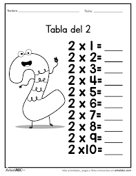 Practica La Tabla Del 2 Arbol Abc En 2020 Tabla De Multiplicar Para Imprimir Actividades De Multiplicacion Tablas De Multiplicar