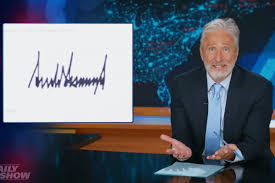 Jon Stewart ponders if Donald Trump is on psychedelic drugs after 'weird as s---' bill signing