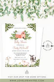 Editable Farm Baby Shower Invitation Barnyard Baby Shower Etsy Farm Baby Shower Animal Baby Shower Invitations Farm Baby Shower Invite