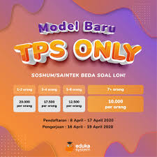 Yuk pakai eduka system sekarang! Eduka System Darisekarang On Twitter Model Soal Terbaru Tps Only Cara Pendaftaran 1 Buka Web Edukasystem Dot Com Di Browser 2 Klik Daftar To Pilih To Utbk 3 Lakukan Pembayaran Perwakilan Saja 4 Setelah