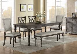 Dining table with chairs 44. Linnett Grey Dining Set W 4 Chairs Bench Server Maverick Wholesale Furniture