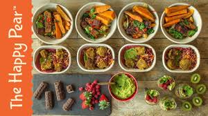 Vegan Rainbow Meal Prep The Happy Pear Healthy Banana Recipes Happy Pear Recipes Fruit And Veg