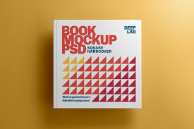 Download Square Book Hardcover Mockup In Product Mockups On Yellow Images Creative Store PSD Mockup Templates