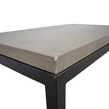 Crate & barrel round seagrass coffee table 22 1/2 w x 17 h. 69 Off Crate Barrel Crate Barrel Parsons Concrete Top Dark Steel Base Small Rectangular Coffee Table Tables